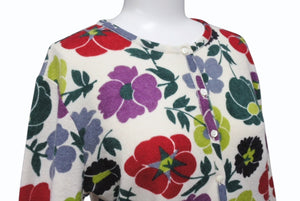 Christian Dior クリスチャンディオール ニットカーディガン 1A13077059 サイズ38 ウールカシミヤ 花柄 総柄 美品 中古 4b005200 