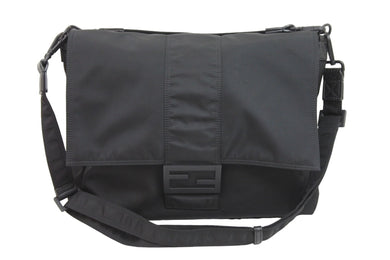 FENDI フェンディ ショルダーバッグ マンマバゲット 7VA536 AG0P ブラック ナイロン レザー 美品 中古 52005