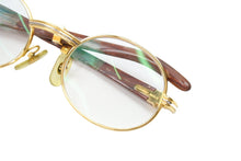 Load image into Gallery viewer, Cartier カルティエ ウッドテンプル メガネ リムレス 度あり 130b ブラウン ゴールド金具 サイズ51□20 美品 中古 52159