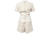 Load image into Gallery viewer, BALMAIN バルマン ツイード セットアップ マルチカラー 半袖 半ズボン シルバー金具 RF00447C152 サイズ34,36 美品 中古 52193