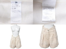 Load image into Gallery viewer, BALMAIN バルマン ツイード セットアップ マルチカラー 半袖 半ズボン シルバー金具 RF00447C152 サイズ34,36 美品 中古 52193