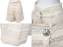 Load image into Gallery viewer, BALMAIN バルマン ツイード セットアップ マルチカラー 半袖 半ズボン シルバー金具 RF00447C152 サイズ34,36 美品 中古 52193