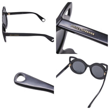 Load image into Gallery viewer, DOLCE&amp;GABBANA ドルチェアンドガッバーナ サングラス メガネ 猫耳 4289 43□20 プラスチック ブラック ホワイト 美品 中古 52238