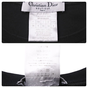 Christian Dior クリスチャンディオール 半袖Ｔシャツ 5P16155201 花柄 ハート 女 ブラック コットン サイズ36 美品 中古 52246