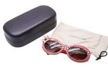 Load image into Gallery viewer, LOUIS VUITTON ルイ・ヴィトン サングラス 草間彌生 ドット柄 レッド ホワイト Z0479E ゴールド金具 美品 中古 52285
