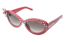 Load image into Gallery viewer, LOUIS VUITTON ルイ・ヴィトン サングラス 草間彌生 ドット柄 レッド ホワイト Z0479E ゴールド金具 美品 中古 52285