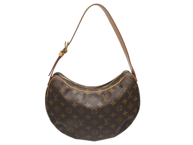 極美品 LOUIS VUITTON ルイヴィトン クロワッサンMM ワンショルダーバッグ M51512 モノグラム PVC レザー ブラウン 中古 4b005242