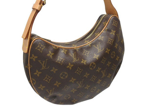 極美品 LOUIS VUITTON ルイヴィトン クロワッサンMM ワンショルダーバッグ M51512 モノグラム PVC レザー ブラウン 中古 4b005242