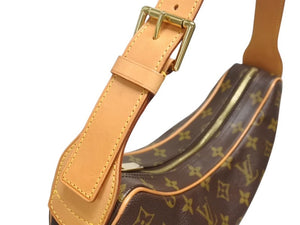 極美品 LOUIS VUITTON ルイヴィトン クロワッサンMM ワンショルダーバッグ M51512 モノグラム PVC レザー ブラウン 中古 4b005242