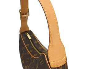 極美品 LOUIS VUITTON ルイヴィトン クロワッサンMM ワンショルダーバッグ M51512 モノグラム PVC レザー ブラウン 中古 4b005242