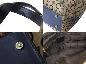CELINE セリーヌ ハンドバッグ Cマカダム ヴィンテージ MC99/2 ハラコ ベージュ イタリア製 ゴールド金具 中古 52466