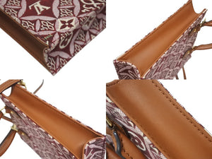 極美品 LOUIS VUITTON ルイヴィトン プティット サックプラ ハンドバッグ M69846 レザー モノグラムジャガードキャンバス ボルドー 中古 4b005248