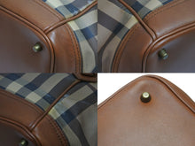 Load image into Gallery viewer, BURBERRY バーバリー チェック柄 レザー トートバッグ ベージュ ブラウン 肩掛け ハンドバッグ 鞄 良品 中古 52585