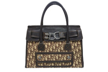 Load image into Gallery viewer, Christian Dior クリスチャンディオール トロッター ハンドバッグ キャンバス レザー ブラウン シルバー金具 美品 中古 4b005260