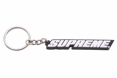 美品 Supreme Bevel Logo Keychain ブラック シュプリーム キーチェーン キーホルダー ラバーボックス ログ 中古 5264 