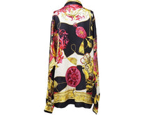 Load image into Gallery viewer, BERNINI BEVERLY HILLS ベルニーニ ビバリーヒルズ 長袖シャツ 総柄 イエロー マルチカラー シルク 美品 中古 52661