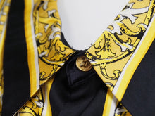 Load image into Gallery viewer, BERNINI BEVERLY HILLS ベルニーニ ビバリーヒルズ 長袖シャツ 総柄 イエロー マルチカラー シルク 美品 中古 52661