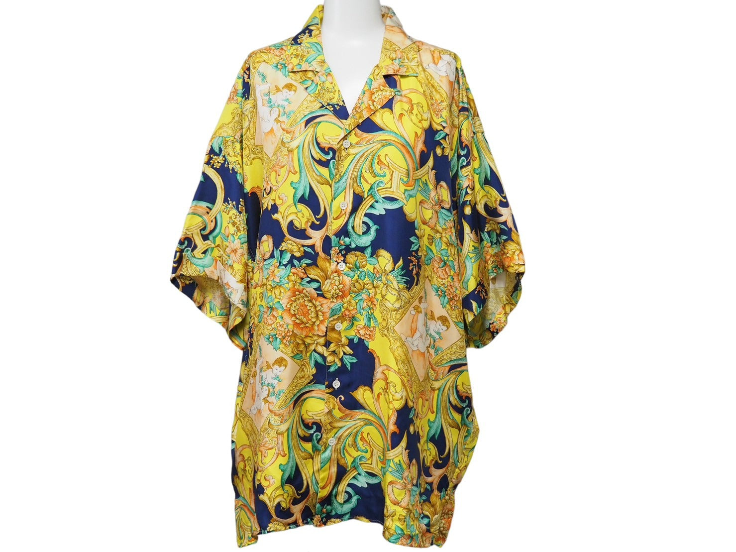 【希少レア】90s A.VERSACE ジップアップ半袖シャツ チカーノ 希少レア】90s A.VERSACE ジップアップ半袖シャツ チカーノ