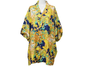 希少★Versace ヴェルサーチ イスタンテ 総柄 シルクシャツ 42 VERSACE ヴェルサーチ V2 by versace 長袖シャツ シルク シャツ