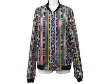 SAINT LAURENT サンローラン ブルゾン リバーシブル マルチカラー コットンシルバー金具 美品 中古 52688 