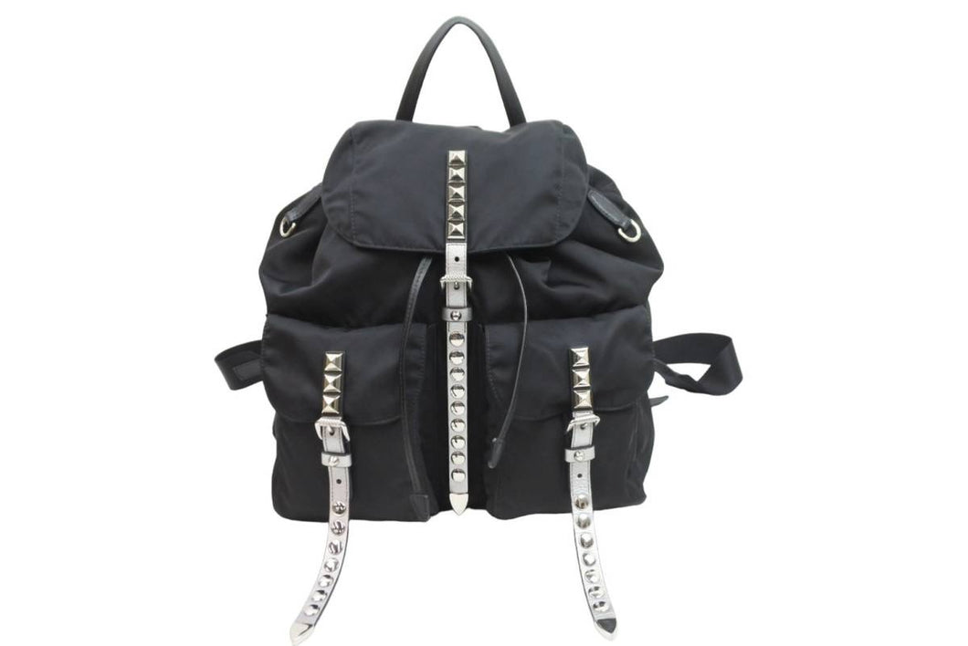 極美品✨PRADA リュック テステートナイロン ナイロン×レザー ブラック 美品 PRADA リュック 三角ロゴ テスートナイロン ブラック