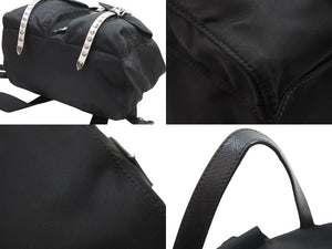 極美品 PRADA プラダ ニューヴェラ ナイロン スタッズ リュックサック ブラック 1BZ81中古 52764