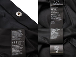 PRADA プラダ ジャケット Re-Nylon 20AW オーバーサイズ シャツジャケット ブラック ナイロン SC514 S202 1WQ8 美品 中古 52799