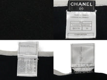 Load image into Gallery viewer, CHANEL シャネル ニット トップス ココマーク モバイルアート 08A ブラック ホワイト コットン カシミヤ サイズ38 良品 中古 52803