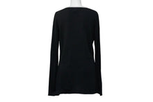 Load image into Gallery viewer, CHANEL シャネル ニット トップス ココマーク モバイルアート 08A ブラック ホワイト コットン カシミヤ サイズ38 良品 中古 52803