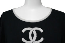 Load image into Gallery viewer, CHANEL シャネル ニット トップス ココマーク モバイルアート 08A ブラック ホワイト コットン カシミヤ サイズ38 良品 中古 52803