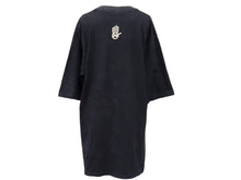 Load image into Gallery viewer, miskeen ミスキーン 半袖Tシャツ ビッグシルエット 刺繡 コットン ブラック サイズXL 美品 中古 52813