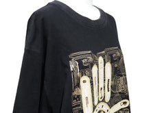 Load image into Gallery viewer, miskeen ミスキーン 半袖Tシャツ ビッグシルエット 刺繡 コットン ブラック サイズXL 美品 中古 52813