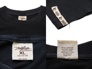 miskeen ミスキーン 半袖Tシャツ ビッグシルエット 刺繡 コットン ブラック サイズXL 美品 中古 52813