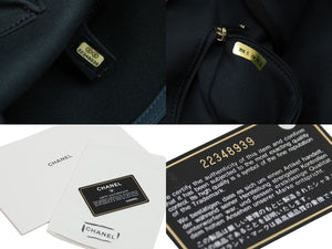CHANEL シャネル ハンドバッグ エアライントートバッグ 22番台 ココマーク ホワイト ネイビー シルバー金具 美品 中古 52892
