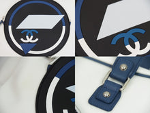 Load image into Gallery viewer, CHANEL シャネル ハンドバッグ エアライントートバッグ 22番台 ココマーク ホワイト ネイビー シルバー金具 美品 中古 52892