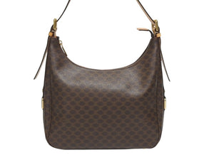 希少　CELINE ボディバッグ　マカダム柄　PVC サークルロゴ金具 CELINE】ショルダーバッグ マカダム柄 サークルロゴ金具 PVC