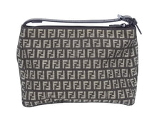 Load image into Gallery viewer, 極美品 FENDI フェンディ ハンドバッグ 8N0005 ズッキーノ柄 キャンバス レザー ブラウン ブラック金具 中古 4b005292