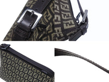 Load image into Gallery viewer, 極美品 FENDI フェンディ ハンドバッグ 8N0005 ズッキーノ柄 キャンバス レザー ブラウン ブラック金具 中古 4b005292