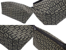 Load image into Gallery viewer, 極美品 FENDI フェンディ ハンドバッグ 8N0005 ズッキーノ柄 キャンバス レザー ブラウン ブラック金具 中古 4b005292