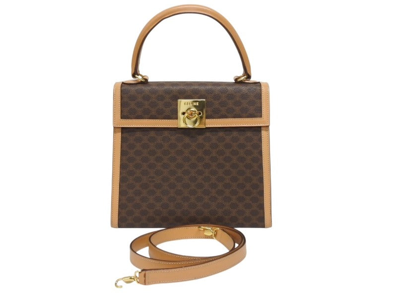 CELINE セリーヌ マカダム柄 ハンドバッグ ショルダーバッグ 2way レディース] ヴィンテージ セリーヌ マカダム柄 2Way ショルダー