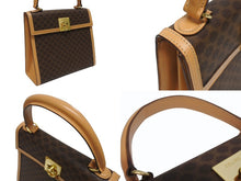 Load image into Gallery viewer, CELINE セリーヌ ハンドバッグ ショルダーバッグ 2WAY M 13 マカダム柄 PVC レザー ブラウン ゴールド金具 美品 中古 4b005293