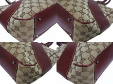 Load image into Gallery viewer, 美品 GUCCI グッチ ワンショルダーバッグ ハンドバッグ 113011 GGキャンバス レザー ベージュ ブラウン ゴールド金具 中古 4b005295