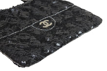 Load image into Gallery viewer, CHANEL シャネル ハンドバッグ ココマーク 5番台 1998年 スパンコール ラインストーン ブラック シルバー金具 美品 中古 52983