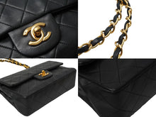 Load image into Gallery viewer, CHANEL シャネル マトラッセWフラップチェーンショルダーバッグ 1番台 ラムスキン 23cm ブラック ゴールド金具 53189