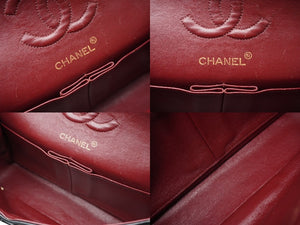 CHANEL シャネル マトラッセWフラップチェーンショルダーバッグ 1番台 ラムスキン 23cm ブラック ゴールド金具 53189