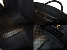 Load image into Gallery viewer, CELINE セリーヌ ハンドバッグ MC98/2 マカダム柄 PVC レザー ブラウン ブラック イタリア製 ゴールド金具 総柄 美品 中古 4b005320
