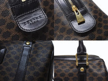 Load image into Gallery viewer, CELINE セリーヌ ハンドバッグ MC98/2 マカダム柄 PVC レザー ブラウン ブラック イタリア製 ゴールド金具 総柄 美品 中古 4b005320