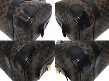 Load image into Gallery viewer, CELINE セリーヌ ハンドバッグ MC98/2 マカダム柄 PVC レザー ブラウン ブラック イタリア製 ゴールド金具 総柄 美品 中古 4b005320