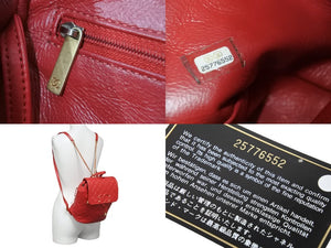 極美品 CHANEL シャネル キャビアスキン マトラッセ CCフィリグリー バックパック 25番台 レッド ゴールド金具 中古 53200