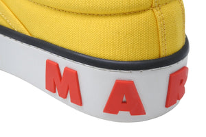極美品 MARNI マルニ スリッポン スニーカー イタリア製 キャンバス レザー ラバー イエロー ホワイト レッド サイズ40 中古 53319